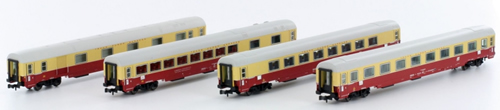 Kato HobbyTrain Lemke LC7110 - 4pc TEE Mediolanum Mailand-Munchen Passenger Car Set